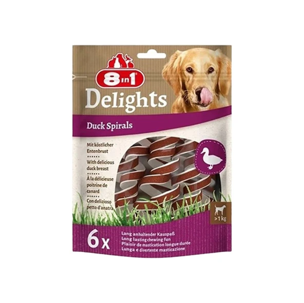 8in1 Delights Duck Spirals Ördekli Burgu Köpek Ödülü 6`lı ürün görseli 1