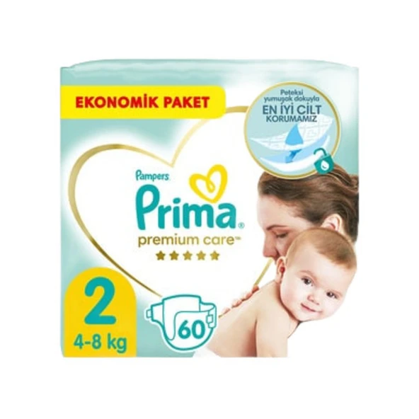 Prima Bebek Bezi Premium Care Jumbo Mini 4-8 Kg No 2 60'lı ürün görseli 1