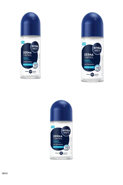 NIVEA 98952 Men Derma Control Defend Roll-On 3 ADET ürün görseli 1