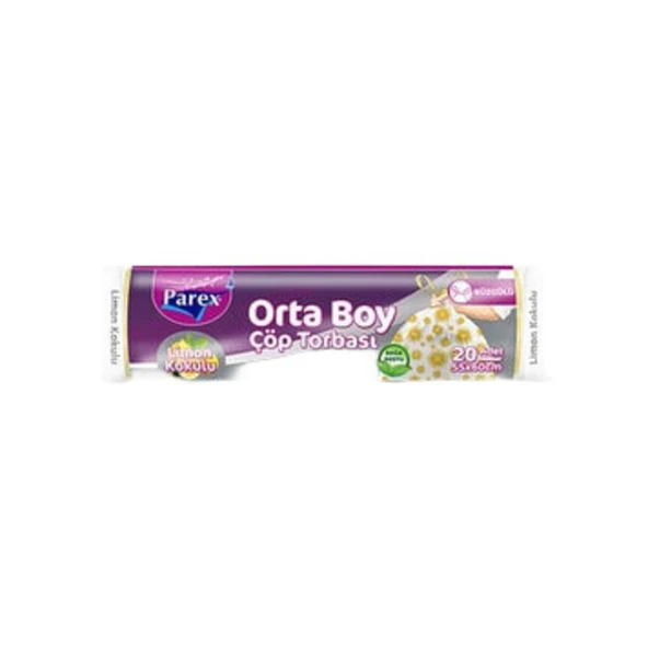 Parex Çöp Torbası Büzgülü Limon Orta Boy 55x60 Cm 15'li ürün görseli 1