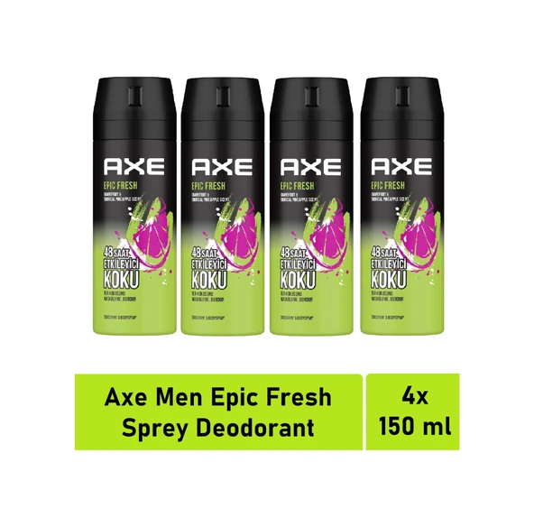 Axe Epic Fresh Erkek Deodorant ve Vücut Spreyi 150 ML x 4 Adet ürün görseli 1