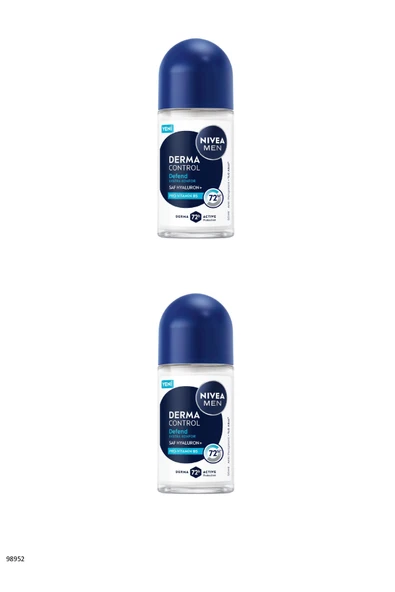 NIVEA 98952 Men Derma Control Defend Roll-On 2 ADET ürün görseli 1