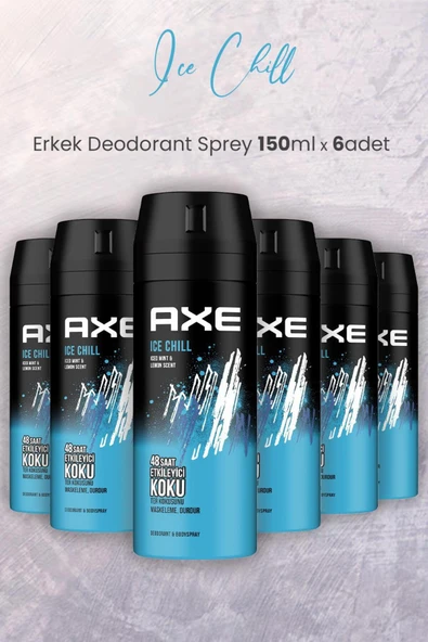 Axe Ice Chill Erkek Deodorant Sprey 150 ml x 6 Adet ürün görseli 1