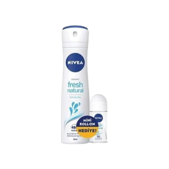 NIVEA Fresh Natural Deodorant Sprey 150 Ml + Roll-on 25 Ml ürün görseli 1