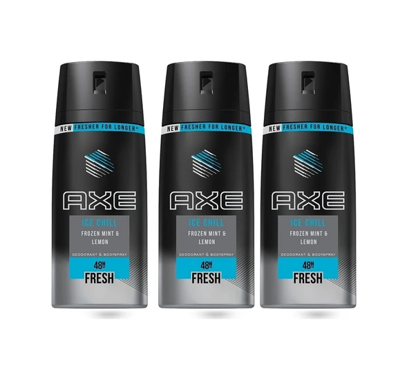 Axe Ice Chill Erkek Sprey Deodorant 3 x 150 ML ürün görseli 1