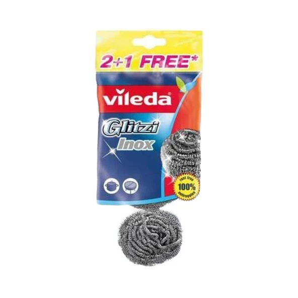 Vileda Ovma Tel Glitzi Inox Çelik 3'lü ürün görseli 1