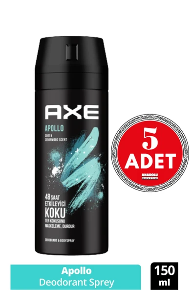 Axe Apollo Erkek Sprey Deodorant 150 Ml (5 Adet) ürün görseli 1