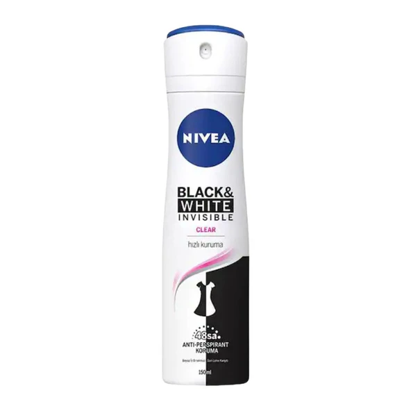 NIVEA Invisible Black & White Clear Deodorant Sprey 150 Ml ürün görseli 1