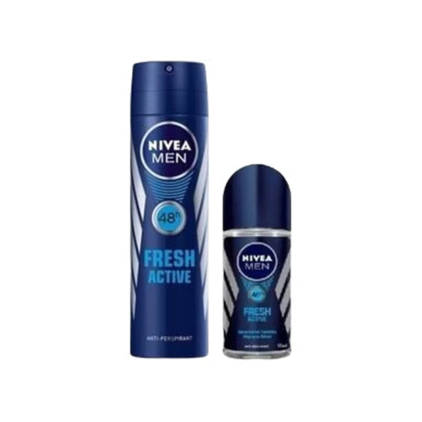 NIVEA MEN Men Fresh Active Deodorant Sprey 150 Ml + Roll-on 50 Ml ürün görseli 1