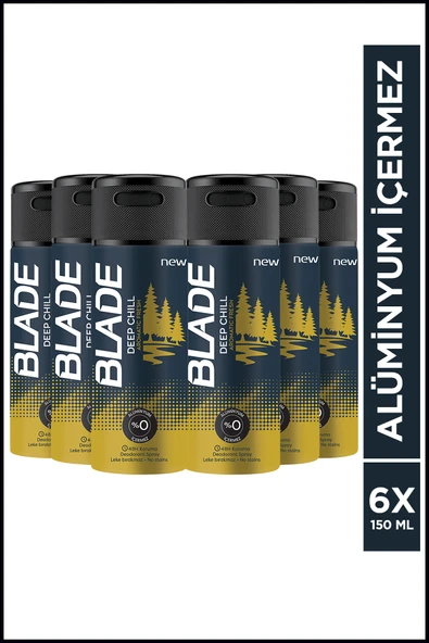 Blade Deep Chill Erkek Deodorant 6x150ml Leke Bırakmaz ürün görseli 1