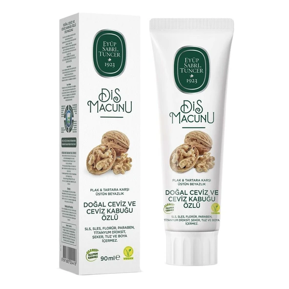 Eyüp Sabri Tuncer Diş Macunu Doğal Ceviz Ve Ceviz Kabuğu Özlü 90 Ml ürün görseli 1