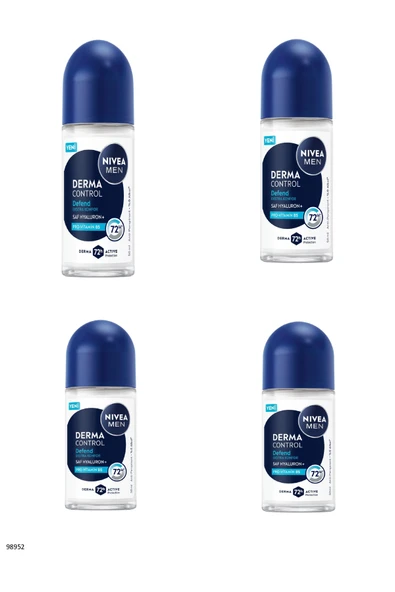 NIVEA 98952 Men Derma Control Defend Roll-On 4 ADET ürün görseli 1