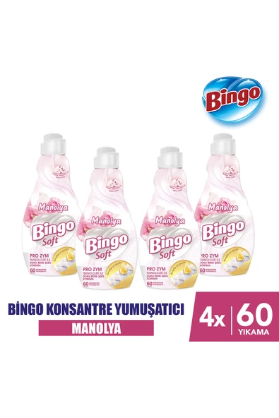 Bingo Soft Konsantre Çamaşır Yumuşatıcısı Manolya 1440 ml X 4 Adet ürün görseli 1