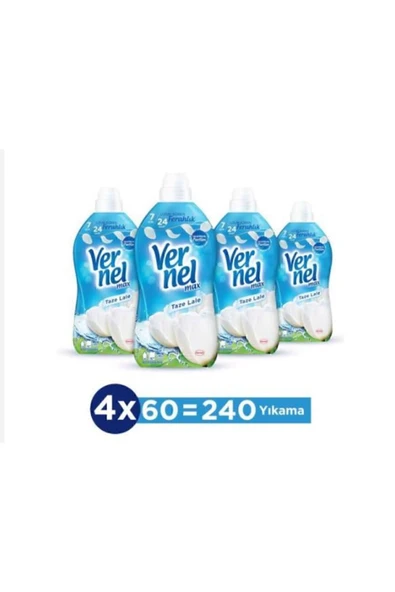Vernel Max Konsantre Çamaşır Yumuşatıcısı 240 Yıkama Taze Lale 4 x 1440 ML ürün görseli 1