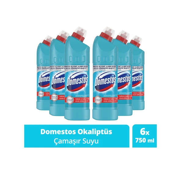 Domestos Çamaşır Suyu Yoğun Kıvamlı Okaliptus  6 x 750 ML ürün görseli 1