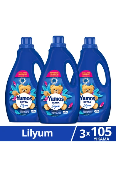 Yumoş Extra Konsantre Çamaşır Yumuşatıcısı Lilyum 105 Yıkama 2520ml x3 ürün görseli 1