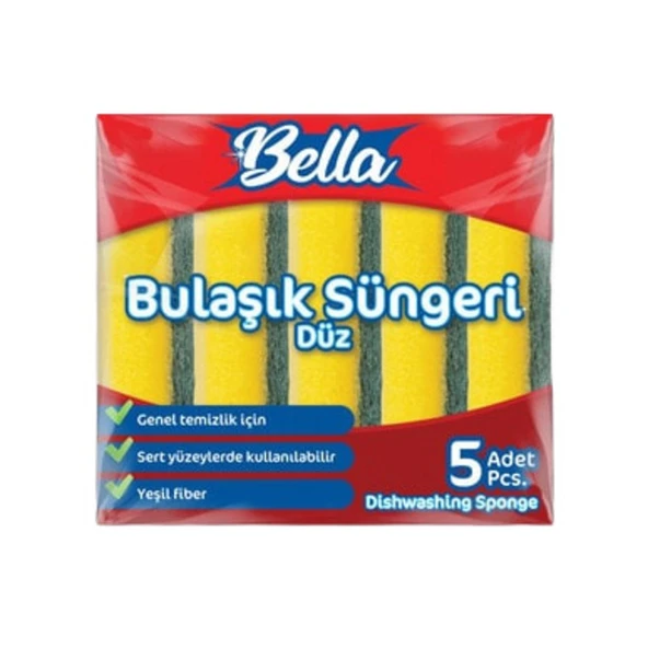 Banat Bella Düz Bulaşık Süngeri 5'li Paket ürün görseli 1