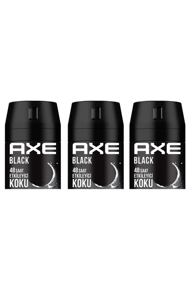 Axe Erkek Deodorant & Bodyspray Black 48 Saat Etkileyici Koku 150 ml X3 ürün görseli 1