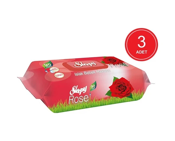 Sleepy Gül Kokulu Islak Bebek Havlusu 3 X 90'Lı ürün görseli 1