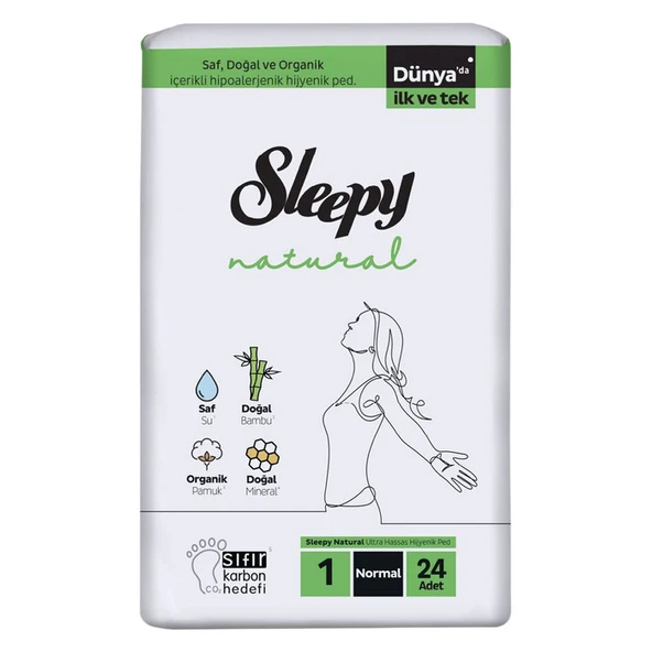 Sleepy Ped Natural Ultra Hassas Hijyenik Normal 24'lü ürün görseli 1