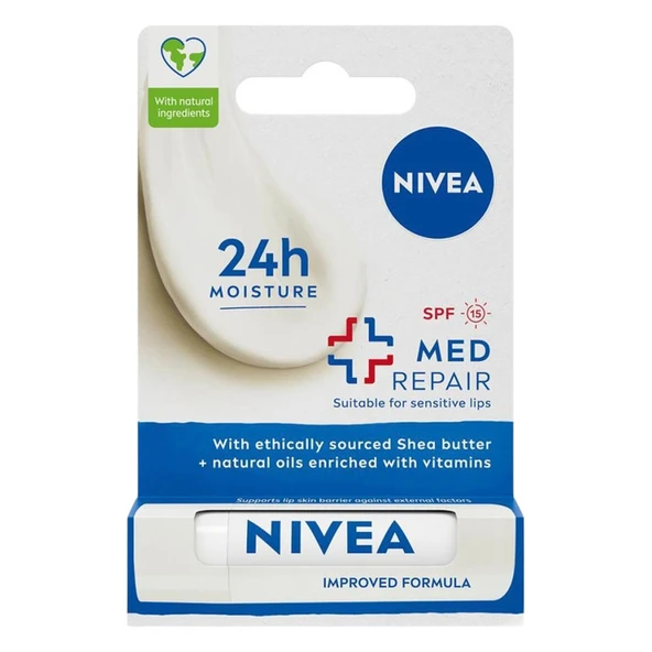 NIVEA Med Repair Dudak Bakım Kremi 4.8 Gr ürün görseli 1