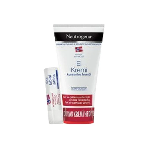 Neutrogena Parfümsüz El Kremi 75 Ml + Dudak Kremi Hediye ürün görseli 1