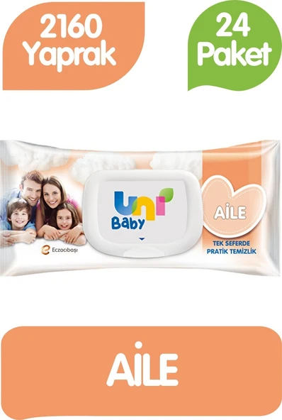 Uni Baby Aile Islak Havlu Mendil 90x24 2160 Yaprak ürün görseli 1