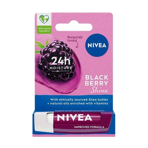 NIVEA Blackberry Shine Dudak Bakım Kremi 4.8 Gr ürün görseli 1