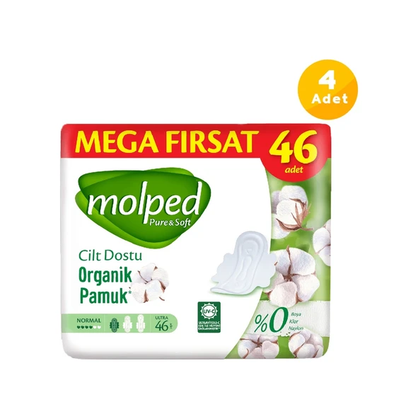 Molped Pure & Soft Mega Fırsat Hijyenik Ped Normal 4 x 46'lı ürün görseli 1
