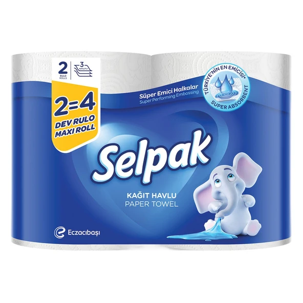 Selpak Kağıt Havlu Dev Rulo 2'li Paket ürün görseli 1