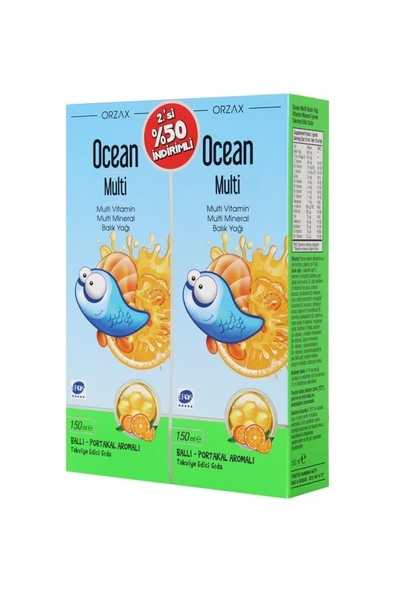 Ocean Multi Şurup Ballı Portakal Aromalı Balık Yağı 2. Si %50 ürün görseli 1