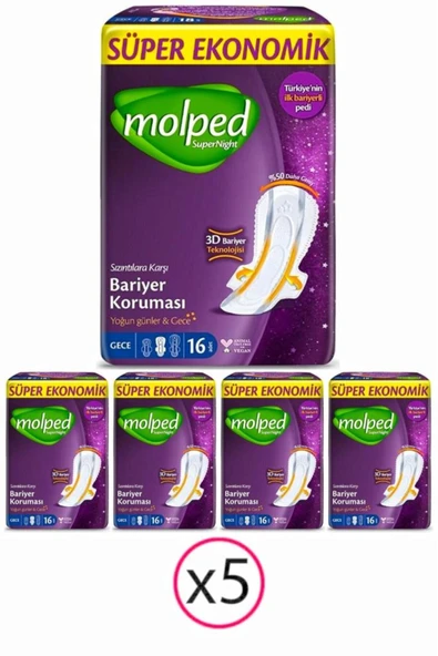 Molped Süpernight Plus Gece 16'lı x5 Adet ürün görseli 1