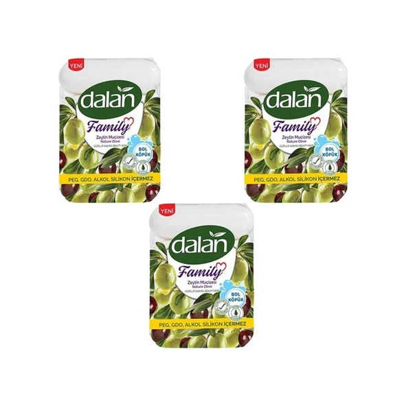 Dalan Family Zeytinyağlı Sabun 4 x 75 Gr Zeytin Mucizesi x 3 Pake ürün görseli 1