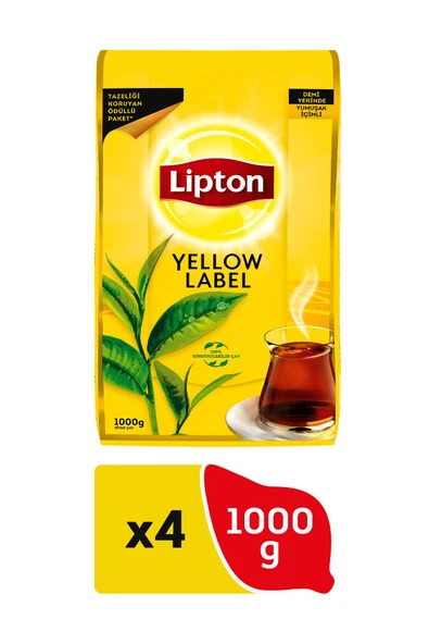 Lipton Yellow Label Dökme Çay 1000 Gr X 4 Paket = 4 Kg 86906390003152 ürün görseli 1