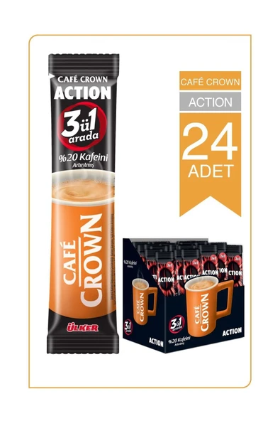 Ülker Cafe Crown 3 Ü 1 Arada Action 18 Gr (24 Adet) ürün görseli 1