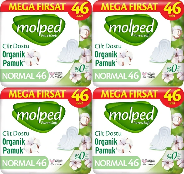 Molped Pure&soft Hijyenik Ped Normal 184 4pk 46 Adet Mega Pk ürün görseli 1