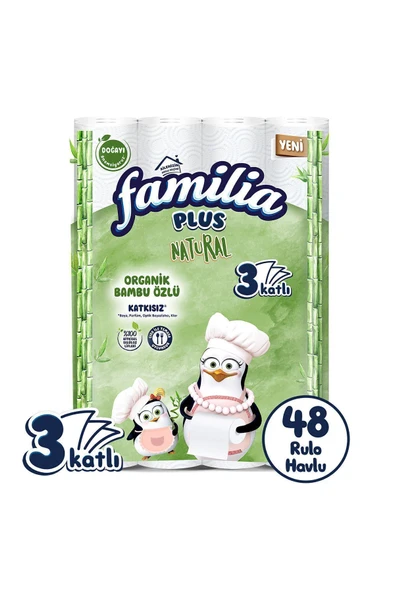 Familia Plus Natural Kağıt Havlu 48 Rulo (16 RULO X 3 PAKET) ürün görseli 1