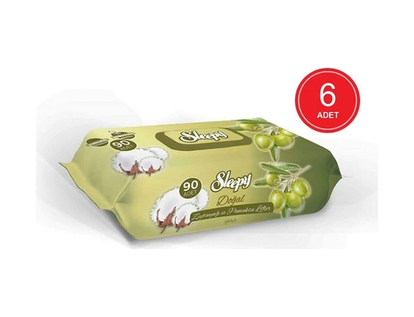 Sleepy Doğal Zeytinyağı Ve Pamuksu Lifler Islak Havlu 6 X 90'Lı ürün görseli 1