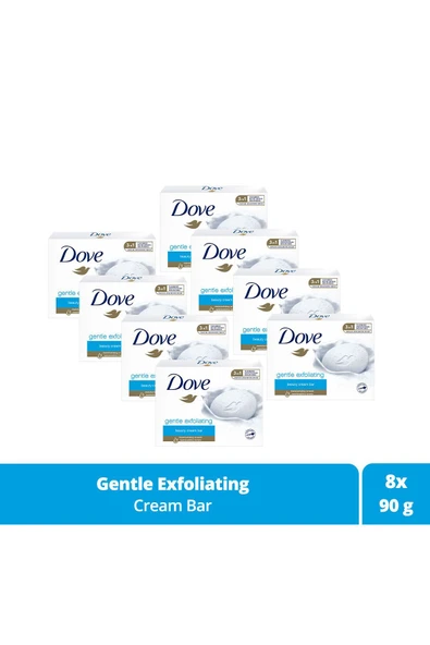 Dove Beauty Cream Bar Katı Güzellik Sabunu Gentle Exfoliating Nemlendirici Etkili 90 G X8 Adet ürün görseli 1