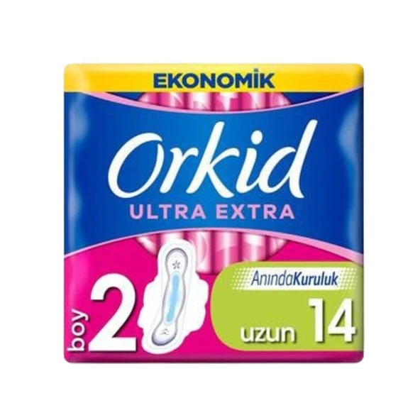 Orkid Ultra Extra Hijyenik Ped Uzun Ekonomik Paket 14'lu ürün görseli 1