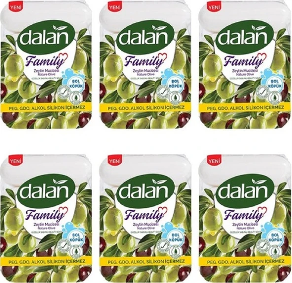 Dalan Family Zeytinyağlı Sabun 4 x 75 Gr Zeytin Mucizesi x 6 Pake ürün görseli 1