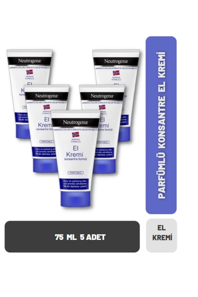 Neutrogena Norveç Formülü Konsantre Parfümlü El Kremi 75 ml X 5 Adet ürün görseli 1