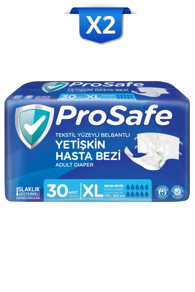 PROSAFE Belbantlı Yetişkin Hasta Bezi Xlarge 30'lu X2 ürün görseli 1