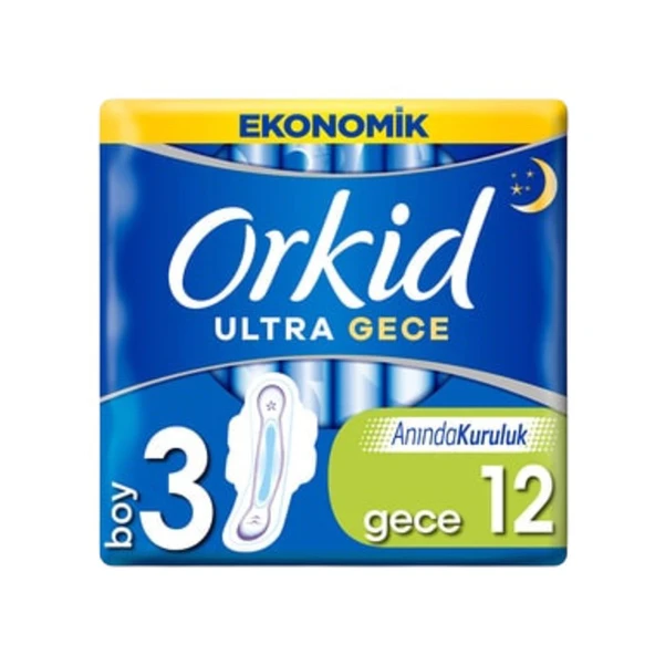Orkid Ultra Gece Extra Hijyenik Ped Ekonomik Paket 12'li ürün görseli 1