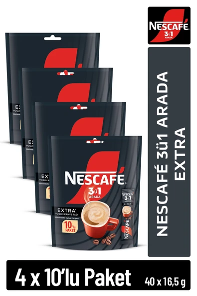 Nescafe 3ü1 Arada Extra Çözünebilir Kahve 16,5g 10'lu Paket 10X4 ürün görseli 1