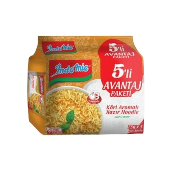 Indomie Noodle Köri Çeşnili 5'li 375 Gr ürün görseli 1