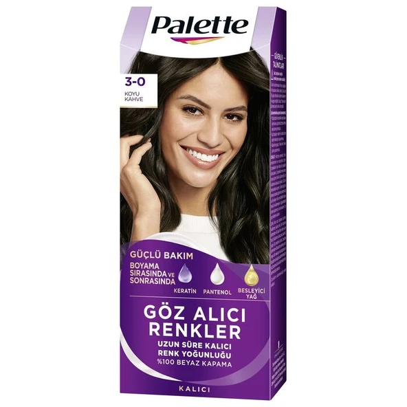 Palette Saç Boyası Koyu Kahve Göz Alıcı Renkler 3-0 50 Ml ürün görseli 1