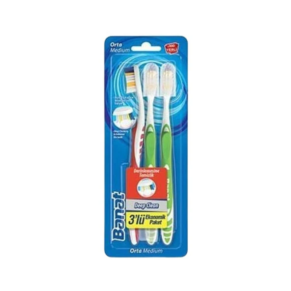 Banat Deep Clean Diş Fırçası 3’lü Ekonomik Paket ürün görseli 1