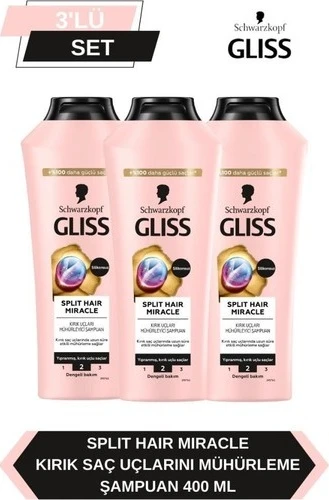 Gliss Split Hair Miracle Şampuan 3 x 400 ML ürün görseli 1
