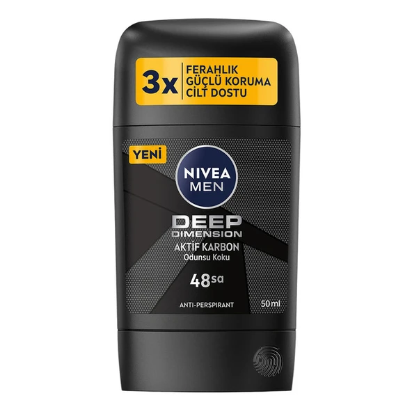NIVEA MEN Stick Deep Dimension Aktif Karbon Odunsu Koku 50 Ml ürün görseli 1